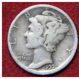 1921 Mercury Silver Dime