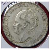 1932 Netherlands 2 1/2 Gulden Silver Coin***
