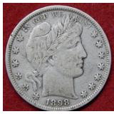 1898 Barber Silver Half Dollar - early date