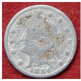 1884 Liberty Head Nickel - grainy