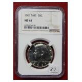 1967 SMS Kennedy Half Dollar NGC MS67