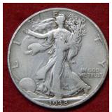 1938 D Walking Liberty Silver Half