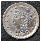 1855 US Half Cent - brown