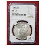 1922 S Peace Silver Dollar NGC MS62
