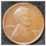 1912 S Lincoln Wheat Cent - brown