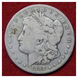 1892 CC Morgan Silver Dollar