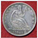 1845 O Seated Liberty Silver Half