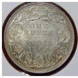 1900 India Silver Rupee