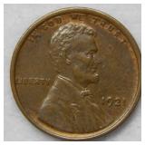 1921 Lincoln Wheat Cent - brown