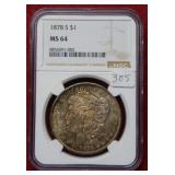 1878 S Morgan Silver Dollar NGC MS64