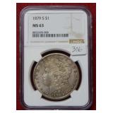 1879 S Morgan Silver Dollar NGC MS63