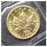 1999 Canada 1/10oz .999 Gold Bullion Maple Leaf