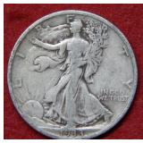 1933 S Walking Liberty Silver Half
