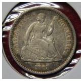 1861 Seated Liberty Silver Half Dime