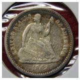 1862 Seated Liberty Silver Half Dime