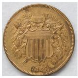 1864 Two Cent Piece - cleaned