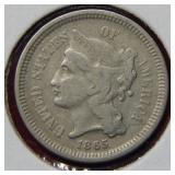 1865 Three Cent Nickel