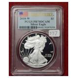 2018 W Silver Eagle 1oz PCGS PR70 DCAM