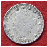1883 Liberty Head Nickel with Cents - grainy