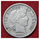 1914 Barber Silver Dime