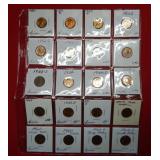 1950 to 1960 Lincoln Cents - UNC