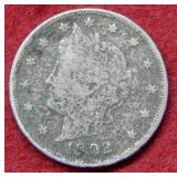 1902 Liberty Head Nickel - grainy