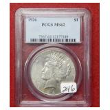 1926 Peace Silver Dollar PCGS MS62