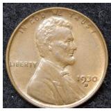 1930 D Lincoln Wheat Cent - red & brown