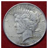 1934 Peace Silver Dollar - nicks