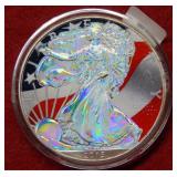 2015 Silver Eagle 1oz Colorized with Flag