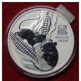 2020 Australia "Mouse" 1oz .9999 Silver Bullion