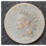 1864 L Indian Head Cent - grainy
