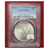 1923 Peace Silver Dollar PCGS MS63