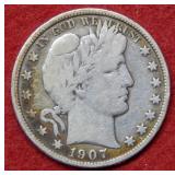1907 Barber Silver Half