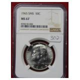1965 SMS Kennedy Half NGC MS67
