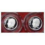 (2) Reagan 1/10oz .999 Silver Dime Replica