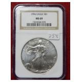 1996 Silver Eagle 1oz NGC MS69