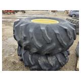 Pair 23.1-26 tires on JD rims