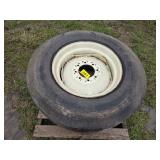 Single Goodyear 295/75R22.5 tire on 8 bolt rim