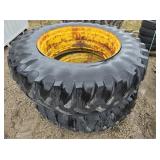 Pair 18.4-38 tires on rims