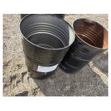 (2) metal barrels