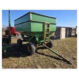 J&M gravity box w/ fertilizer auger on John Deere