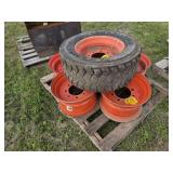 6 assorted skidloader rims