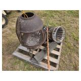 Fire pit, dog crate, pruner