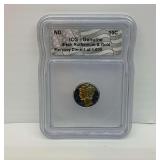ICG Certified Black Ruthenium & Gold Mercury Dime 1 of 1,000