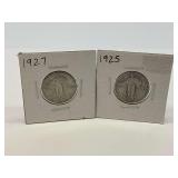 1925 & 1927 Standing Liberty Quarters