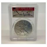 2020 Silver Eagle PCGS MS70 First Day of Issue Jim Peed Signed