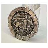 Three Dimensional Zodiac Astrology One Ounce Round Ultra High Relief
