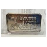 The Drovers National Bank of Chicago 1oz .999 Fine Silver Bar