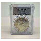 1992 PCGS MS69 Silver Eagle Dollar